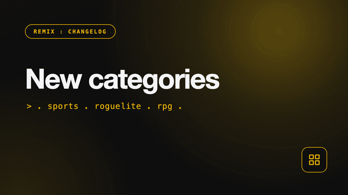 New categories for sports, flying, roguelites and RPGs