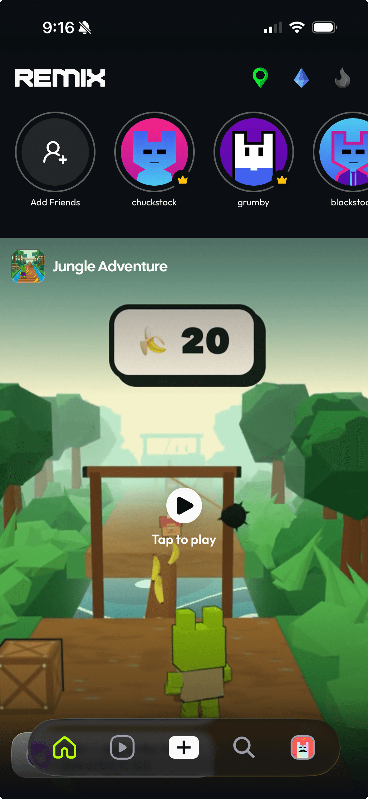 Remix mobile gameplay